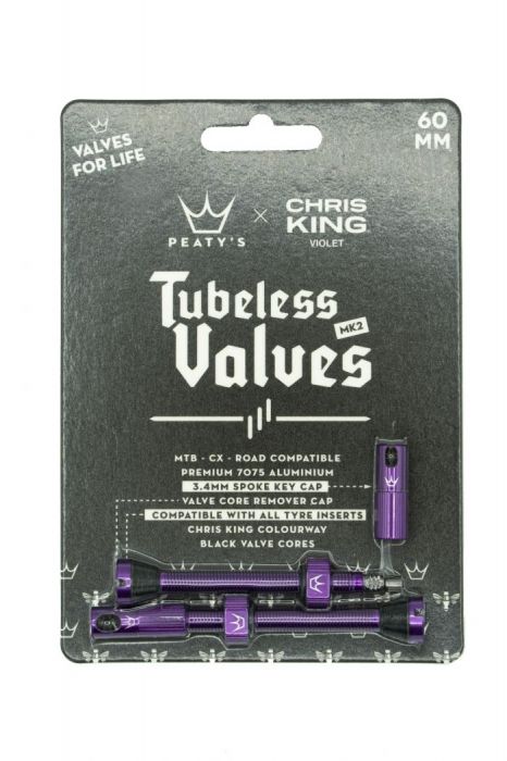 PEATY'S X CHRIS KING (MK2) tubeless szelep - VIOLET 