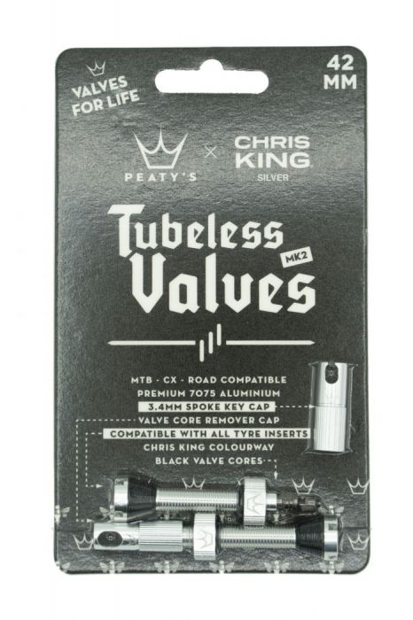 PEATY'S X CHRIS KING (MK2) tubeless szelep - SILVER