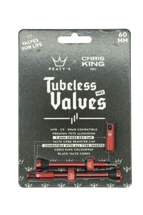 PEATY'S X CHRIS KING (MK2) tubeless szelep - RED