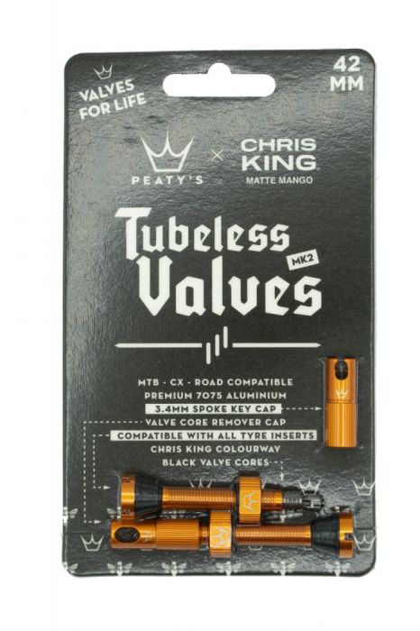 PEATY'S X CHRIS KING (MK2) tubeless szelep - MANGO