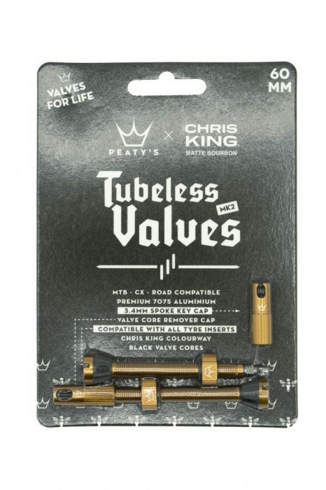 PEATY'S X CHRIS KING (MK2) tubeless szelep - BOURBON 