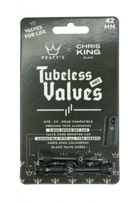 PEATY'S X CHRIS KING (MK2) tubeless szelep - BLACK
