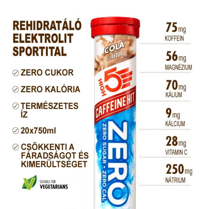 High5 ZERO Caffeine HIT – Cola (20 tabletta/fiola)