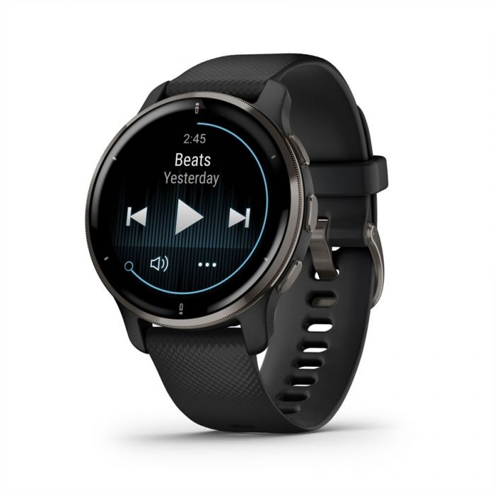 Garmin VENU 2 PLUS FEKETE FEKETE KERETTEL, S FEKETE SZILIKON SZJJAL