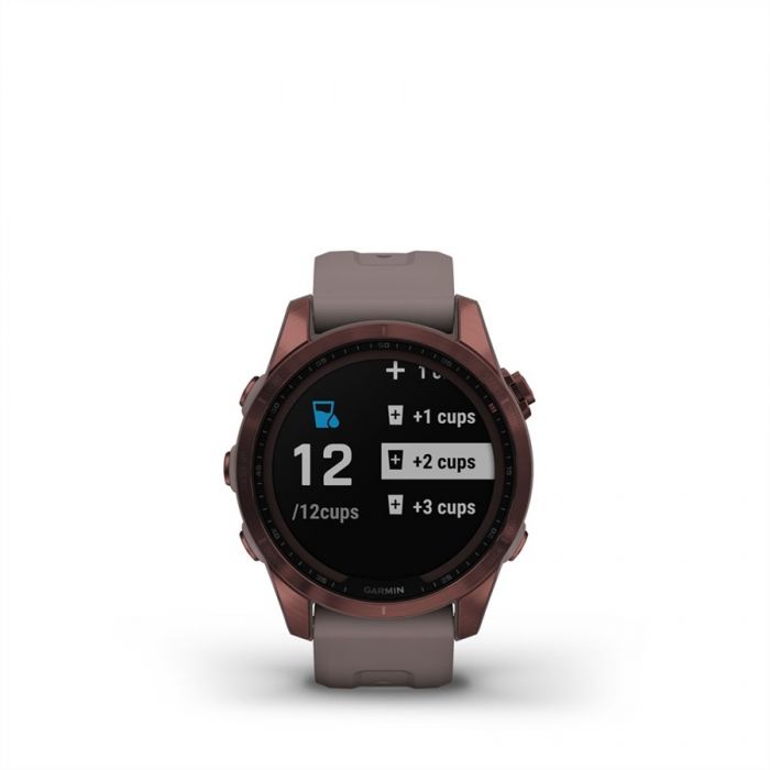 Garmin FENIX 7S SAPPHIRE BRONZ TITÁNIUM PALASZÜRKE SZILIKON SZÍJJAL (SOLAR)