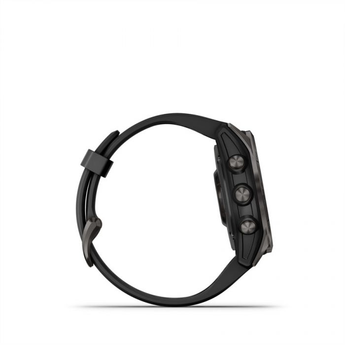 Garmin FENIX 7S SAPPHIRE SZRKE DLC FEKETE SZILIKON SZJJAL (SOLAR)