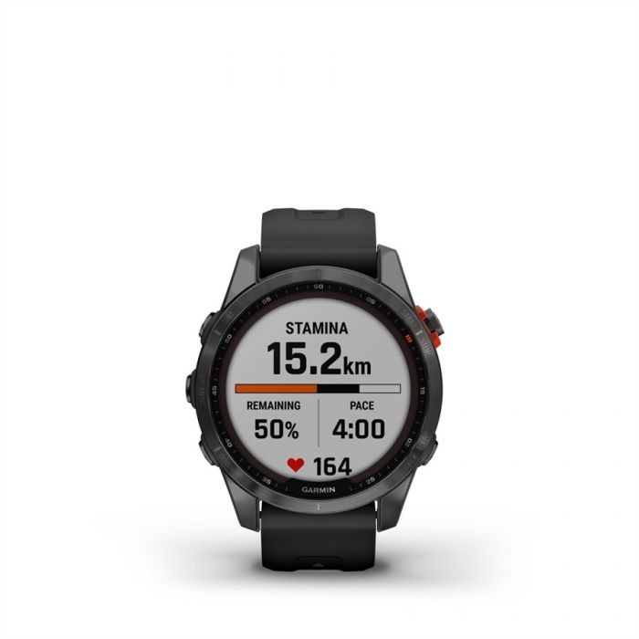 Garmin FENIX 7S SOLAR SZRKE, FEKETE SZILIKON SZJJAL