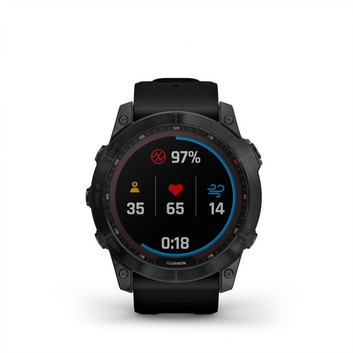 Garmin FENIX 7X SAPPHIRE FEKETE, FEKETE SZILIKON SZJJAL (SOLAR)
