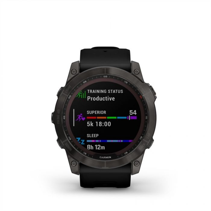 Garmin FENIX 7X SAPPHIRE SZRKE TITNIUM FEKETE SZILIKON SZJJAL (SOLAR)