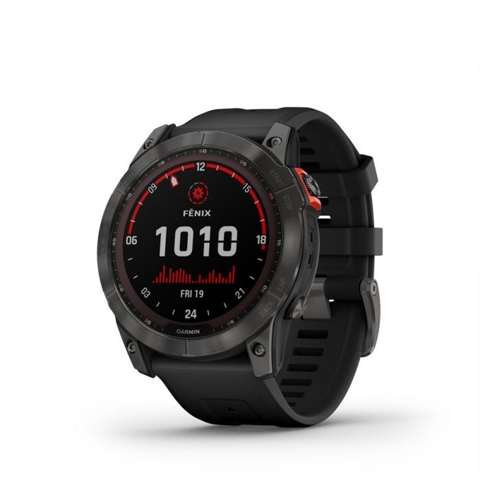 Garmin FENIX 7X SOLAR FEKETE, FEKETE SZILIKON SZJJAL