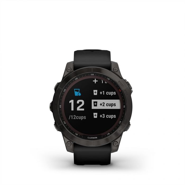 Garmin FENIX 7 SAPPHIRE SZRKE DLC TITNIUM, FEKETE SZILIKON SZJJAL (SOLAR)