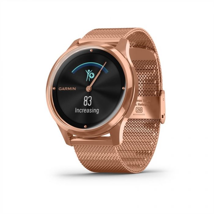Garmin VVOMOVE LUXE ROSE GOLD-FEKETE MILNI TPUS FM 18K ROSE GOLD SZJJAL