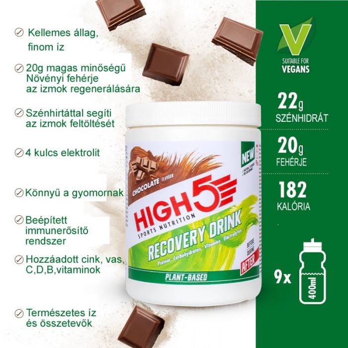 High5 Vegan Recovery Drink Csokold 450g (9 adag)