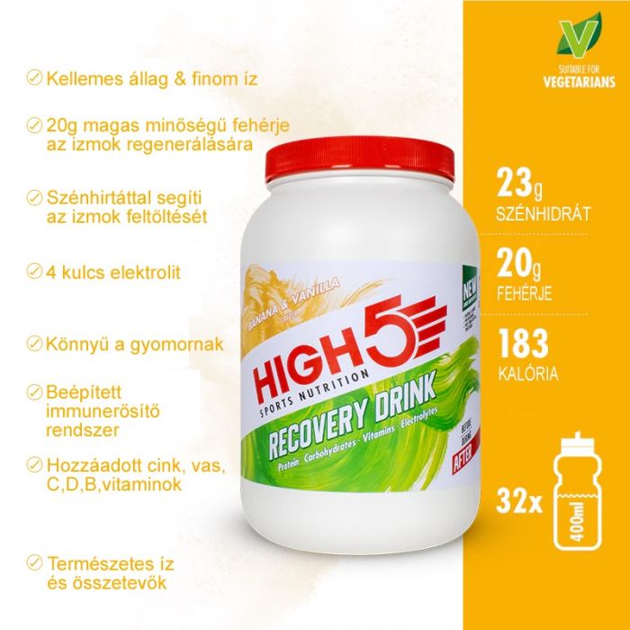 High5 Recovery Drink Bann/Vanilia 1,6Kg (32 adag)