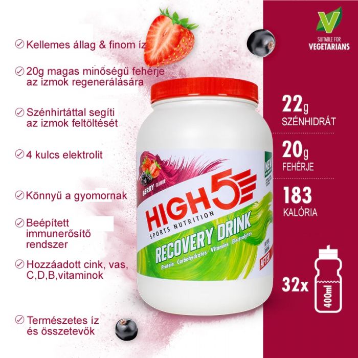 High5 Recovery Drink Nyrigymlcs 1,6Kg (32 adag)