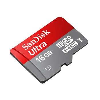 SANDISK MICROSDHC ULTRA KRTYA 16 GB + ADAPTER, CLASS 10, UHS-I, 30 MB/SEC.