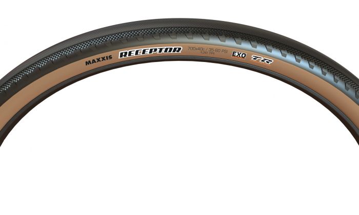 Maxxis RECEPTOR 622x40 EXO/TR/TANWALL 429g hajtogathats, barna oldalfallal