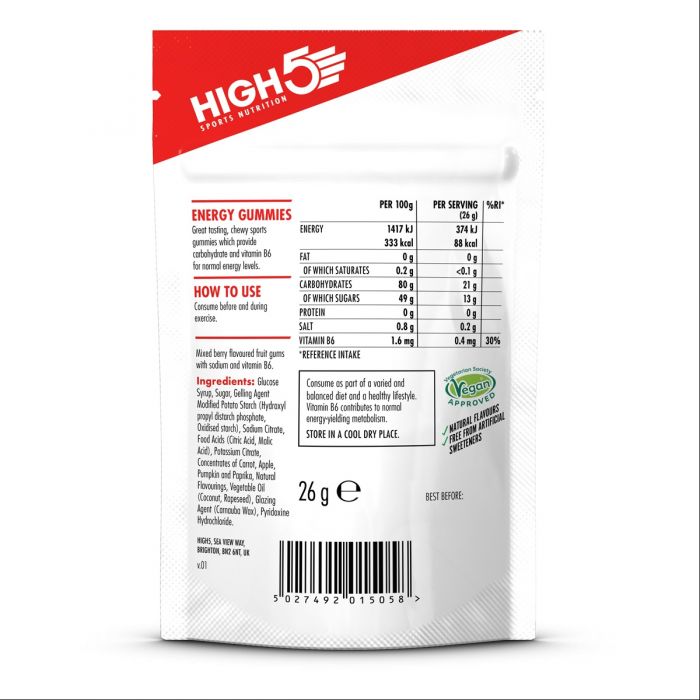 High5 Energy Gummies Mlna 26g (6db/csomag)